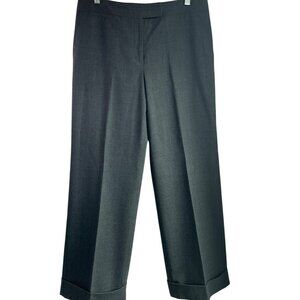 Vintage Talbots 10 Gray Wool Dress Pants Wide Leg Cuffed Hem Italian Wool